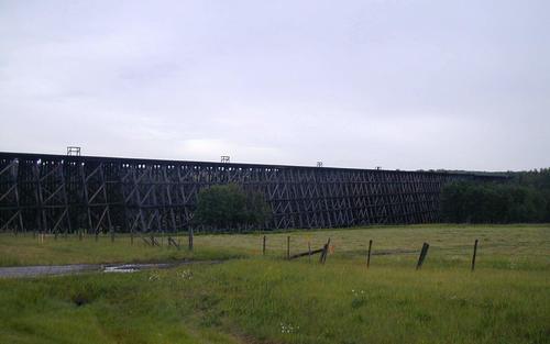 Néhai vasúti híd, Alberta, Kanada